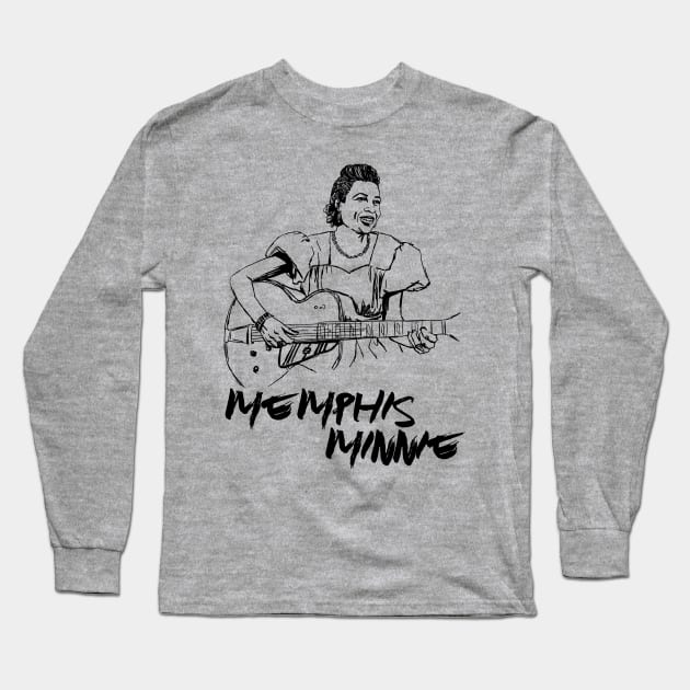 Memphis Minnie Long Sleeve T-Shirt by Erena Samohai